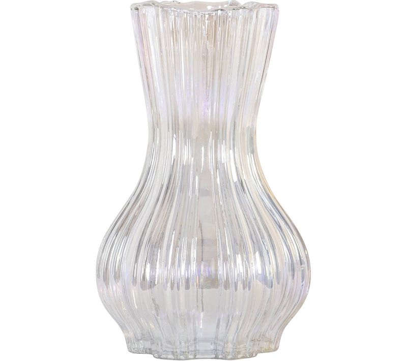 Vase Décoratif Iridescent En Verre Soufflé Style Contemporain