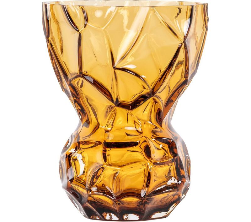 Vase Décoratif Ambré En Verre Soufflé Style Contemporain