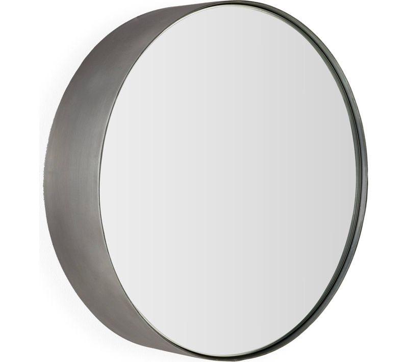Miroir Rond Mural Métal Nickel Vieilli Style Industriel élégant