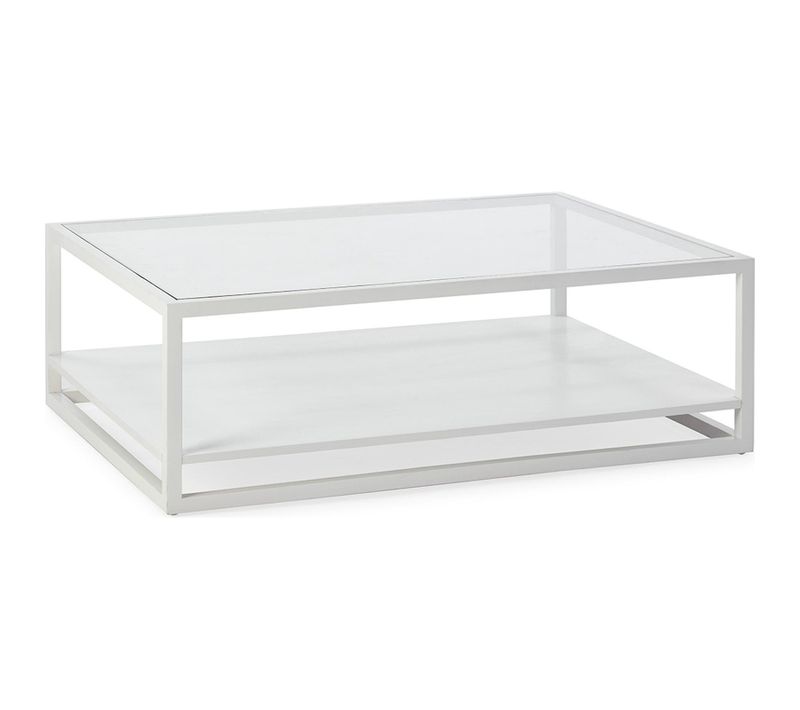 Table Basse Verre Et Bois De Cèdre Blanc Design Contemporain