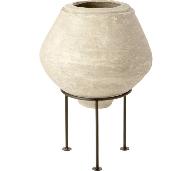 Cache Pot Sur Pied Blanc En Papier Mâché Design Contemporain