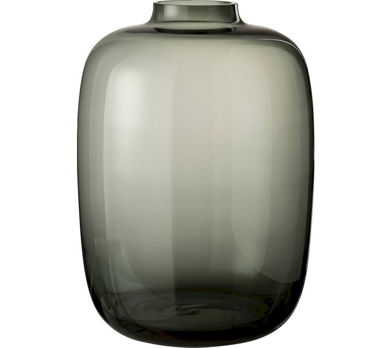 élégant Vase Gris En Verre Soufflé Pour Décoration Raffinée