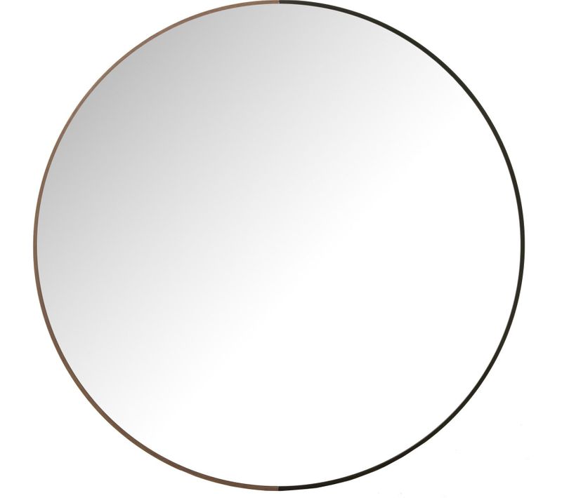 Miroir Rond élégant Métal Et Bois Noir Design Contemporain