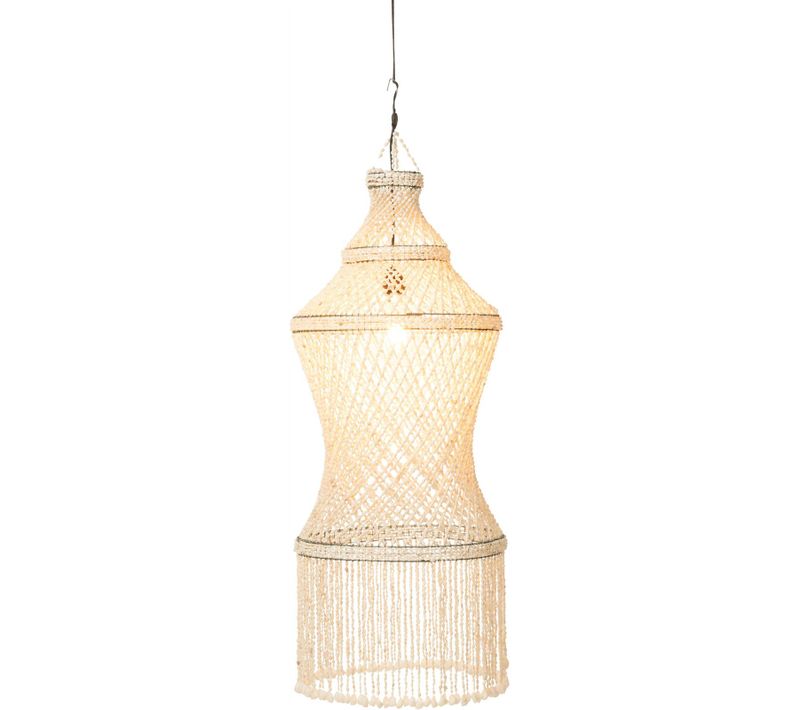 Abat-jour Suspension Naturel En Coquillages Style Bord De Mer