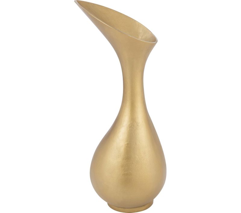 Vase Design En Aluminium Doré Pour Décoration Élégante