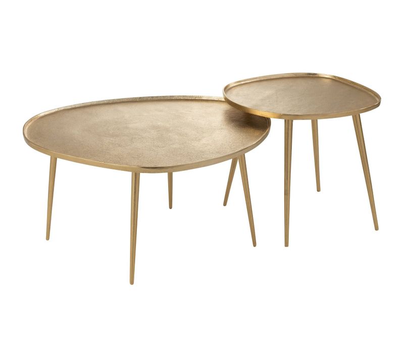 Table Basse Design Aluminium Doré Style Contemporain élégant