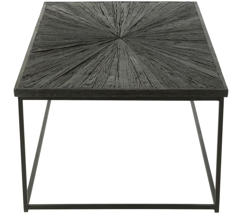 Table Basse Design Bois Noir Et Structure Fer Style Industriel
