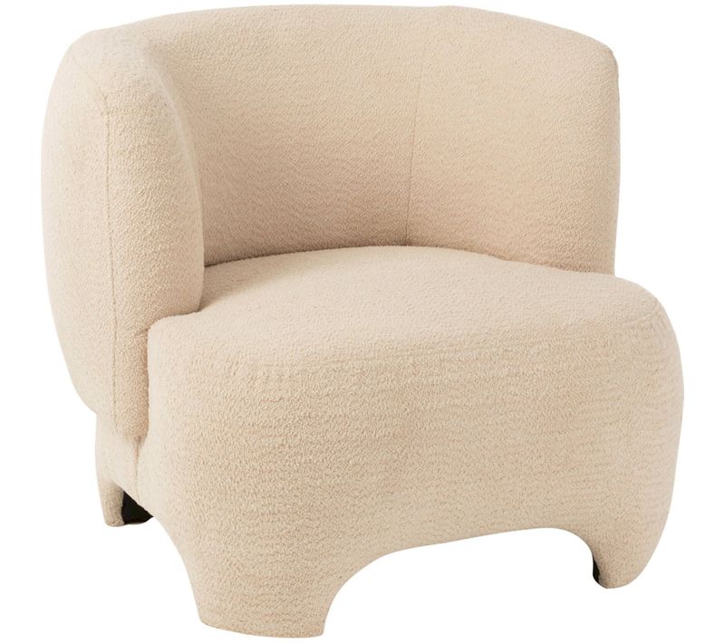 Fauteuil Une Place Tricoté Textile Bois Blanc Confort Moderne