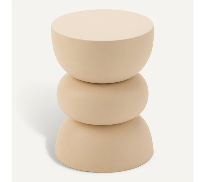 Table D'appoint En Fer Beige Design épuré Pour Salon Contemporain