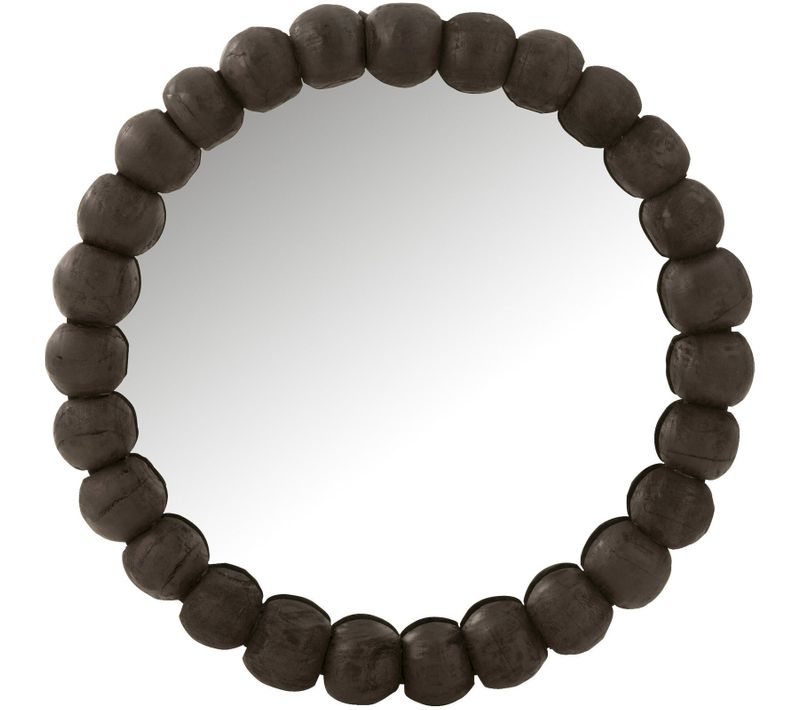 Miroir Rond Design Boules Bois Noir Style Contemporain élégant