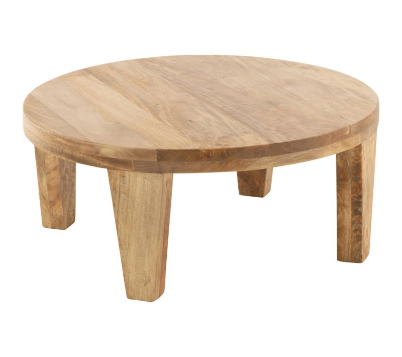 Table Basse Ronde En Bois De Manguier Naturel Salon Élégant