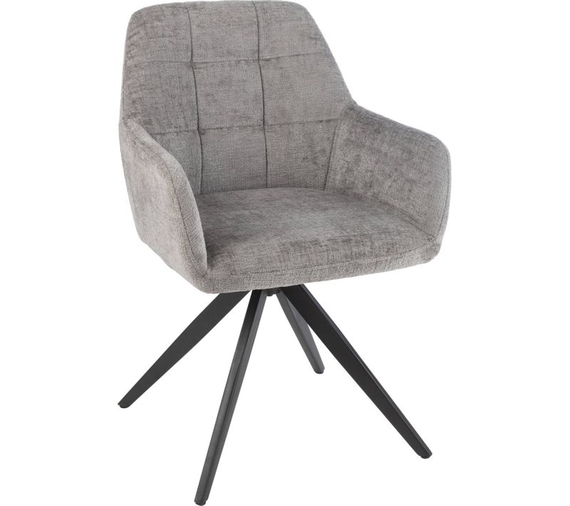 Chaise Lounge Grise En Acier Et Tissu Au Confort Moderne