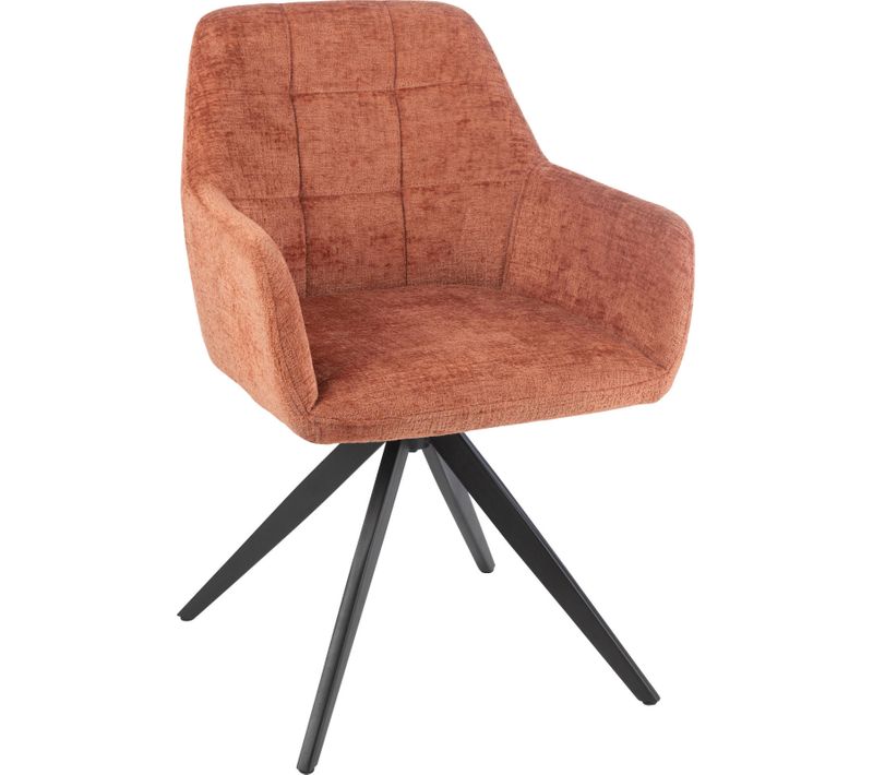 Chaise Lounge Métal Orange Pêche Assise Confortable Design Moderne