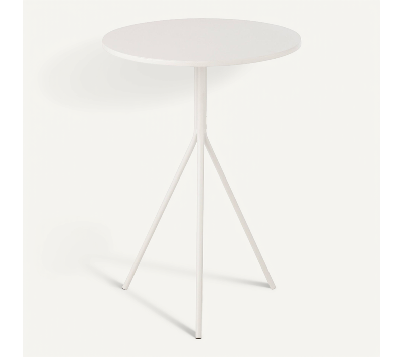 Table D'appoint Ronde En Métal Blanc élégante Pour Salon Moderne