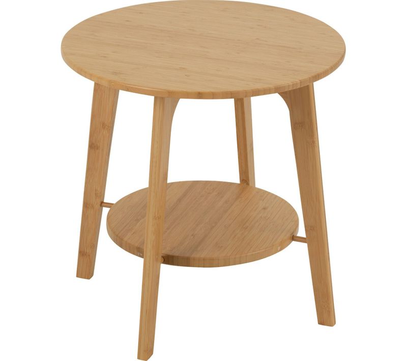 Table D'appoint Ronde En Bambou Naturel Style Épuré