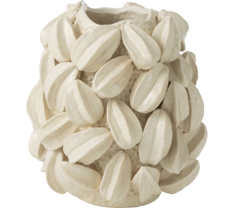 Vase Fève De Cacao En Argile Beige Esprit Botanique