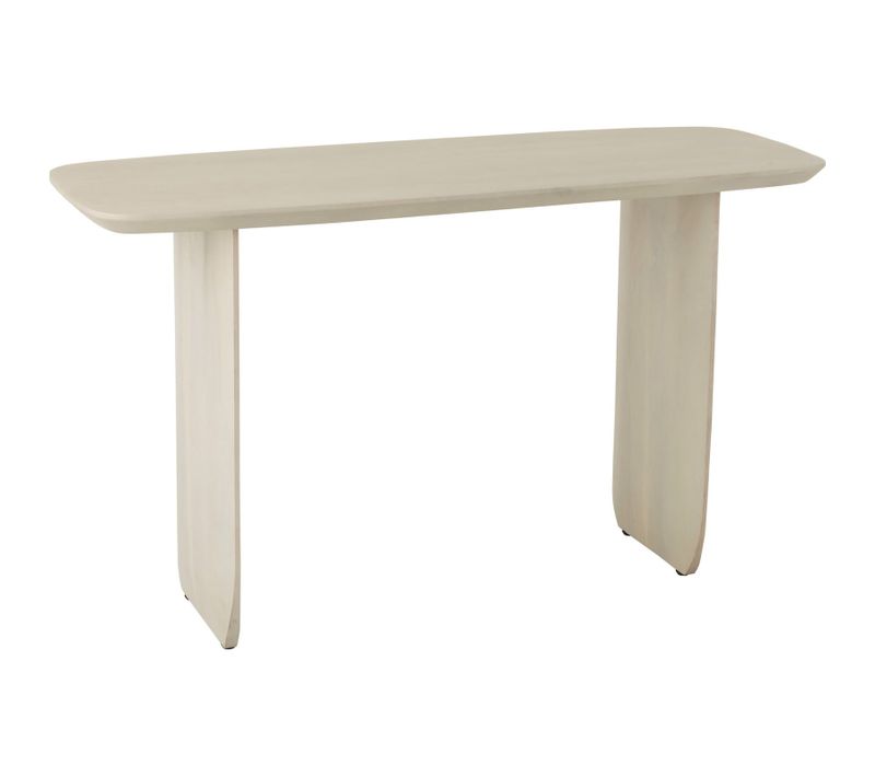 Console En Bois D'acacia Blanc Élégance Naturelle Pour Entrée