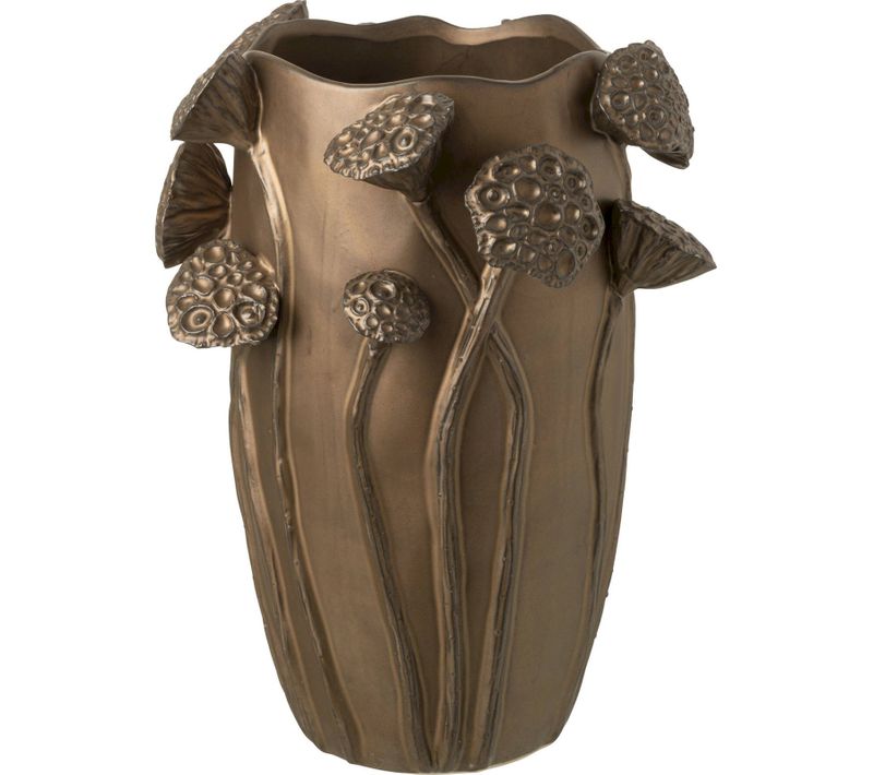 Vase En Poterie Cuivre Effet Lotus Raffiné Pour Décoration Élégante