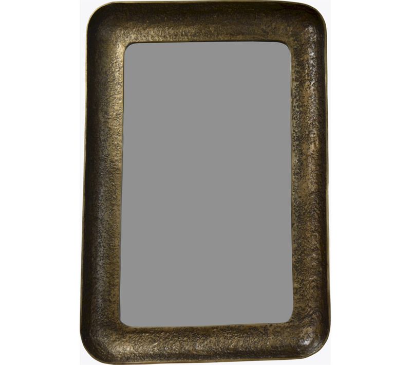 Miroir Rectangulaire Style Vintage Cadre Laiton Patiné