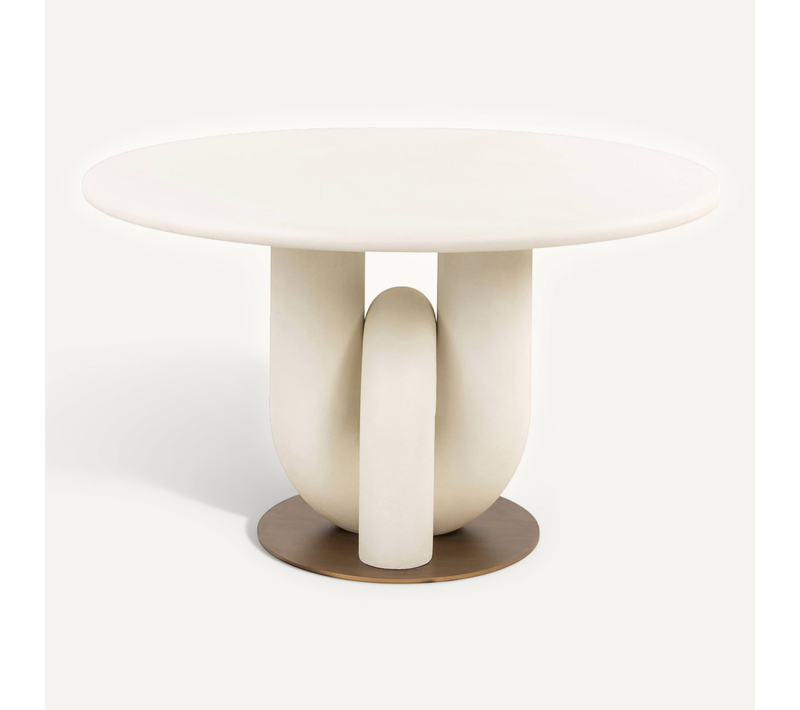 Table à Manger Ronde Blanche Design Pied Sculptural élégant