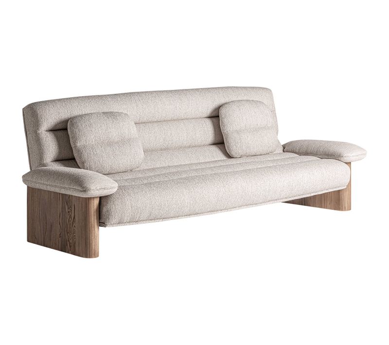 Sofa Jacquard Contemporain En Bois D'orme Finition Marron Vieilli