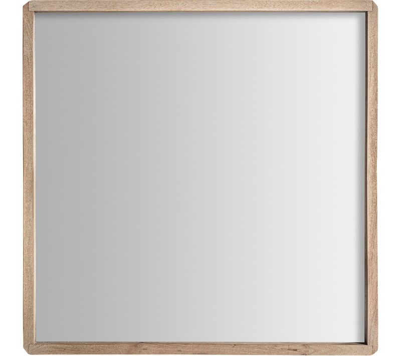 Miroir Mural Jacquard En Bois De Manguier Finition Vieilli Marron