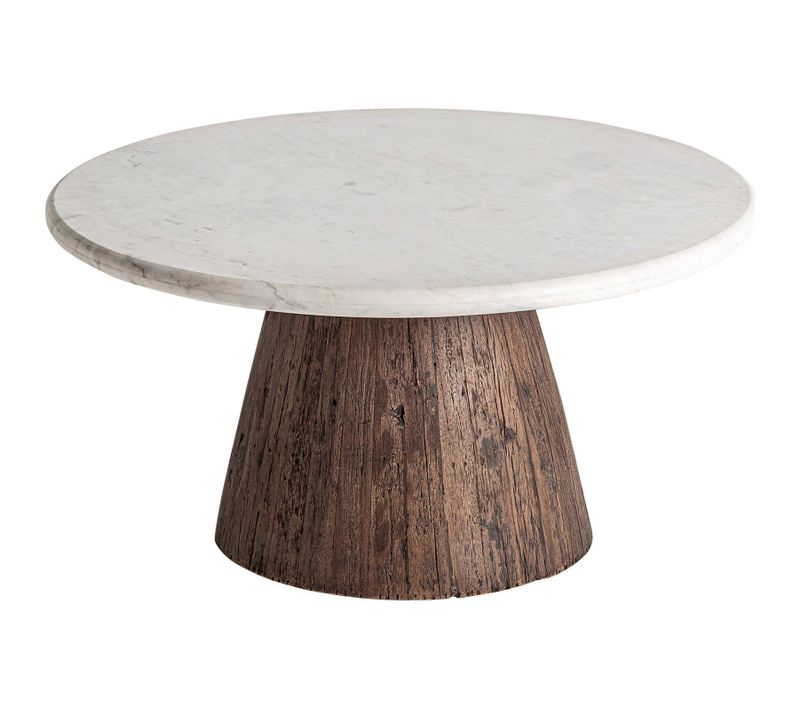 Table Basse Rustique En Bois Vieilli Avec Plateau Miroir Marron