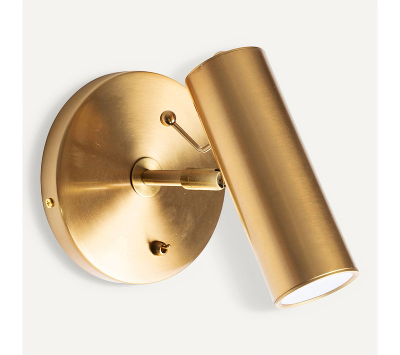 Lampe De Mur Art Déco Dorée Avec Marbre Et Abat Jour Blanc