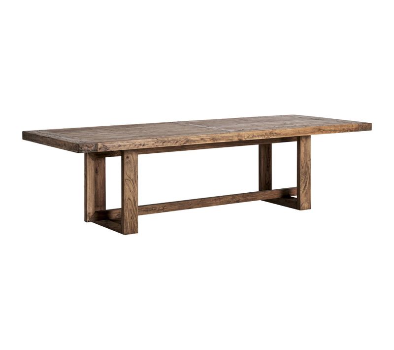 Table De Salle à Manger Contemporaine En Bois D'orme Marron Marbré