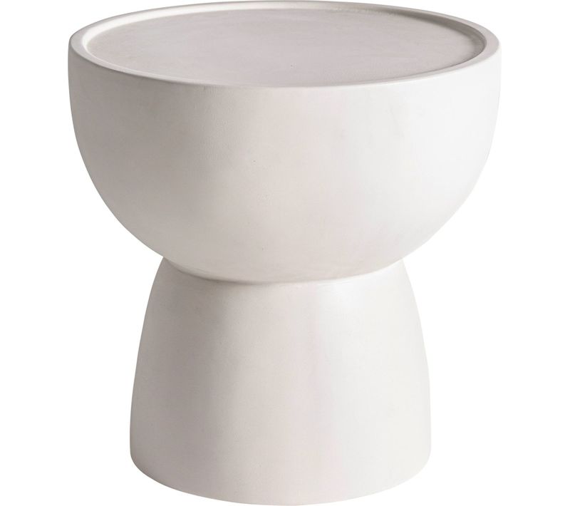 Table Basse Contemporaine En Béton Armé Blanc Cassé Fumé