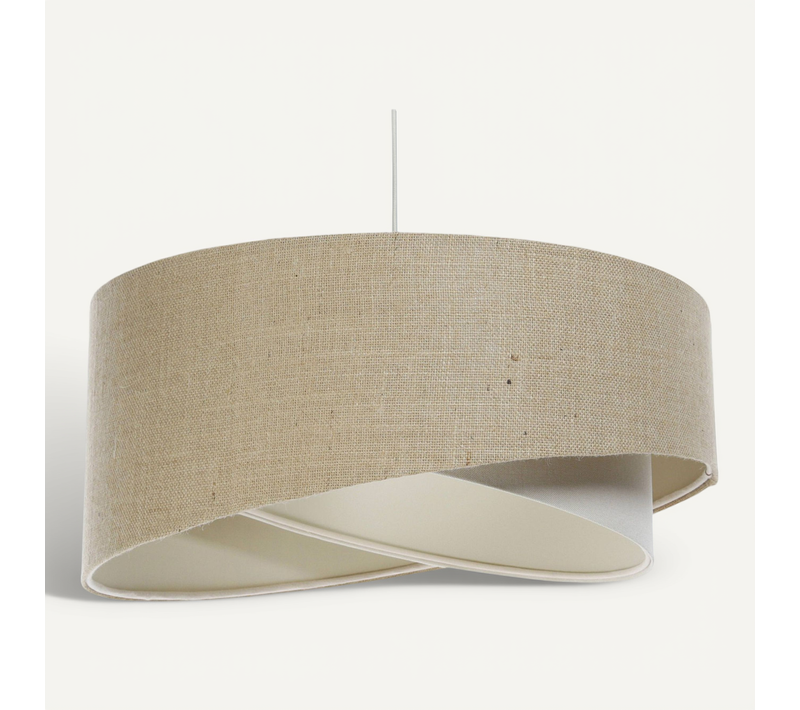 Suspension Boho En Lin Et Chanvre Ambiance Chaleureuse D. 45 Cm - H21 Cm Beige