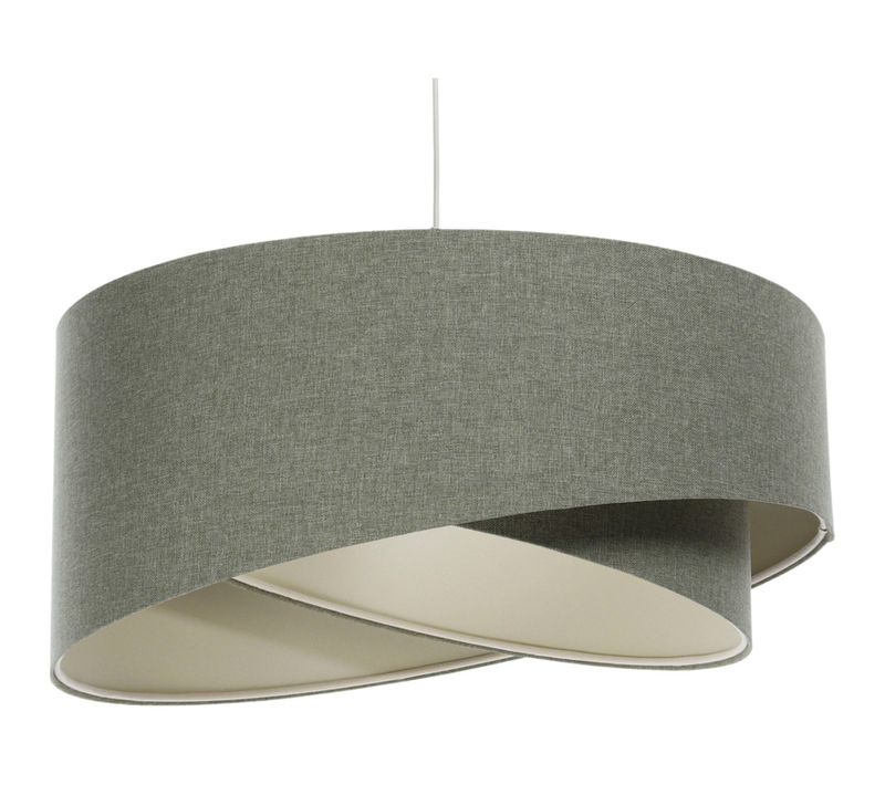 Suspension Boho Tissu Crème Réglable Pour Salon Ou Chambre D. 40 Cm - H20 Cm Beige