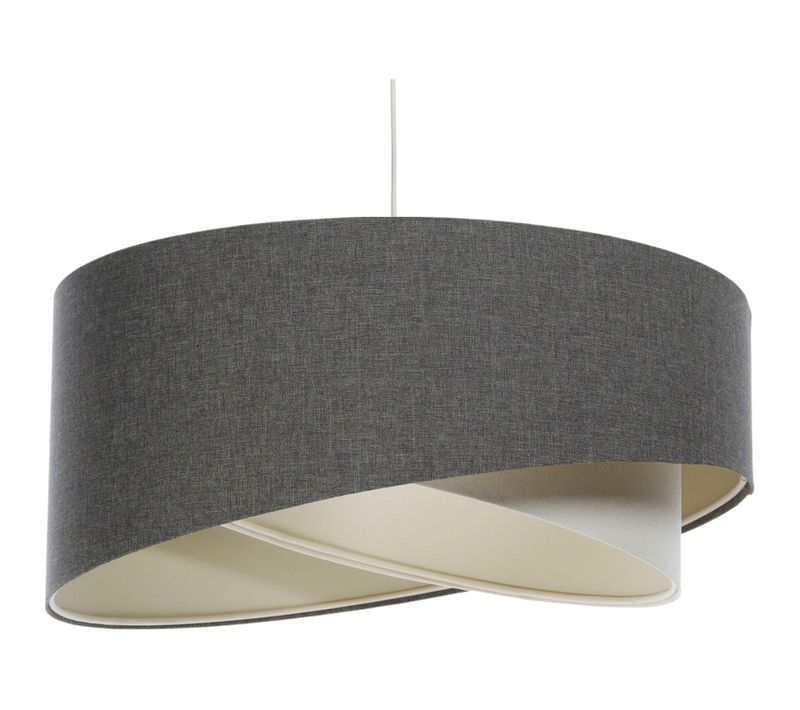 Suspension Bohème En Lin Naturel Câble Ajustable Couleur Crème D. 40 Cm - H20 Cm Beige