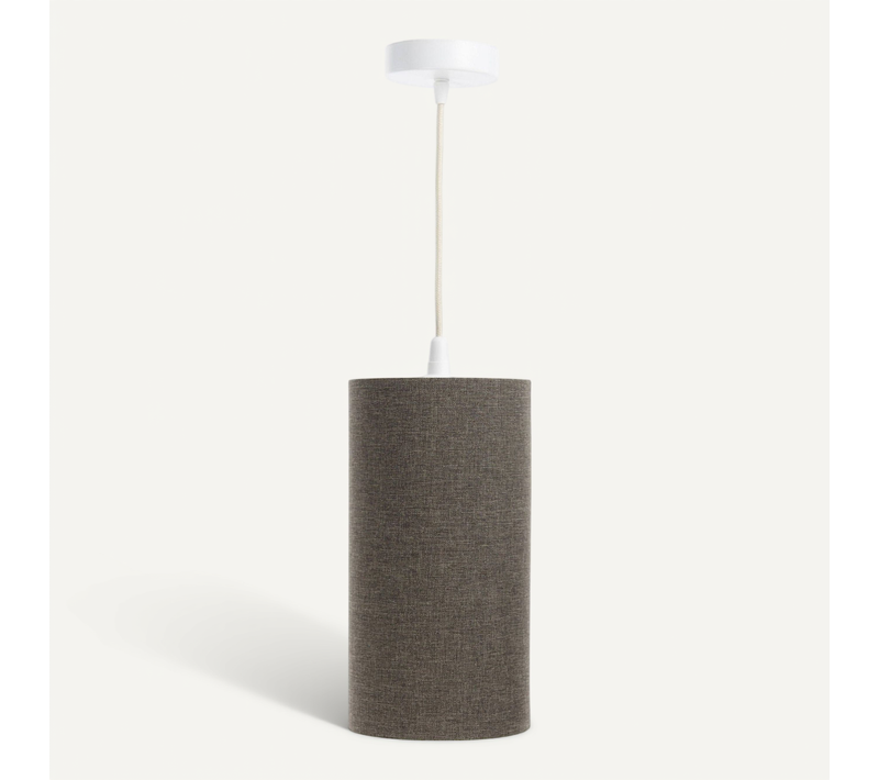 Suspension Bohème En Lin Naturel Effet Rotin Ambiance Chaleureuse D. 15 Cm - H30 Cm Beige