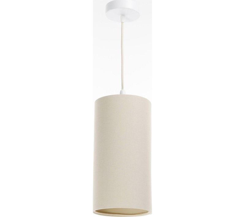 Suspension Bohème En Lin Naturel Effet Rotin Ambiance Chaleureuse D. 15 Cm - H30 Cm Beige