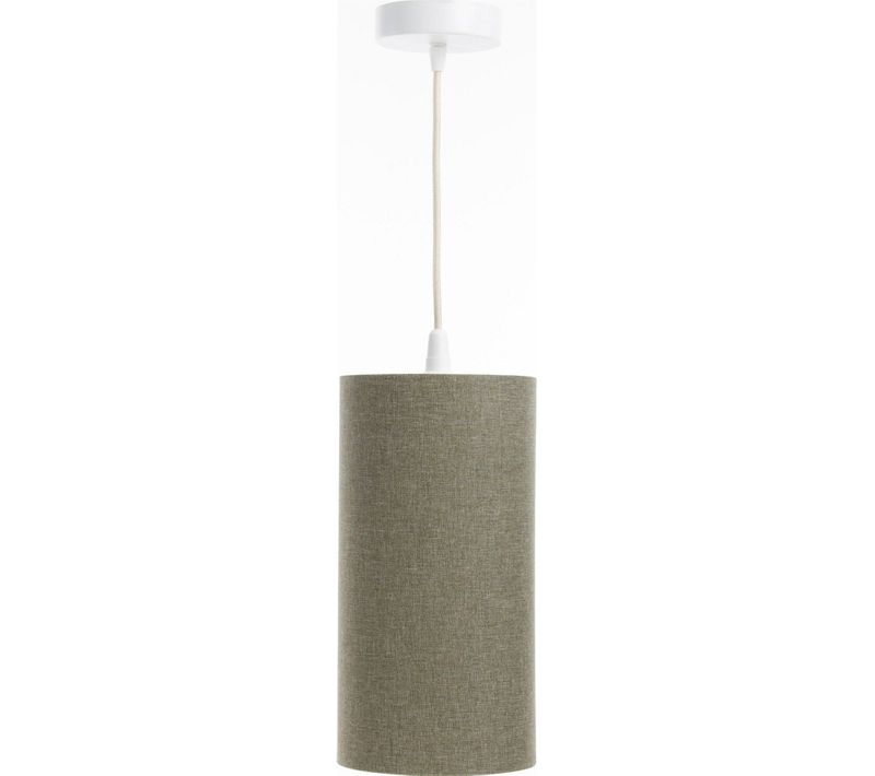 Suspension Bohème En Lin Naturel Effet Rotin Ambiance Chaleureuse D. 15 Cm - H30 Cm Beige