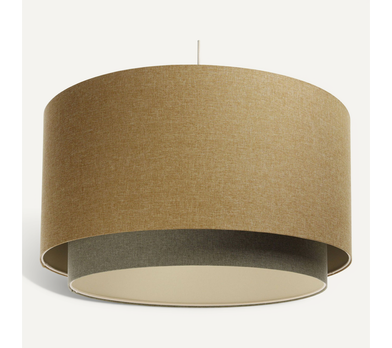 Suspension Boho élégant Tissu Structuré Réglable Pour Salon Chic D. 60 Cm - H35 Cm Beige