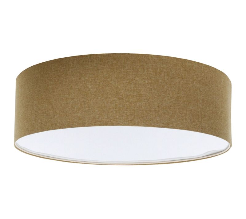 Plafonnier Tissu Effet Structuré Style Boho élégant Lumière Douce D. 70 Cm - H20 Cm Marron