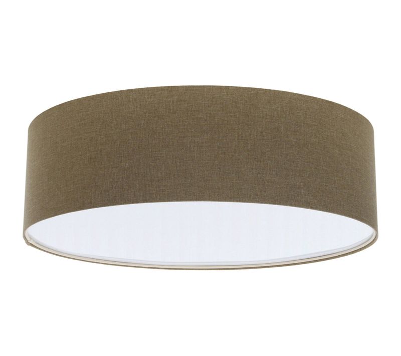 Plafonnier Tissu Blanc Boho élégant Lumière Douce Et Design D. 40 Cm - H20 Cm Marron
