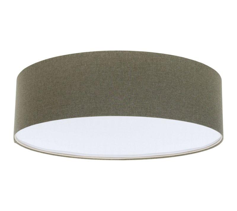 Plafonnier Tissu Blanc Effet Structuré Ambiance Boho Élégant D. 50 Cm - H20 Cm Vert