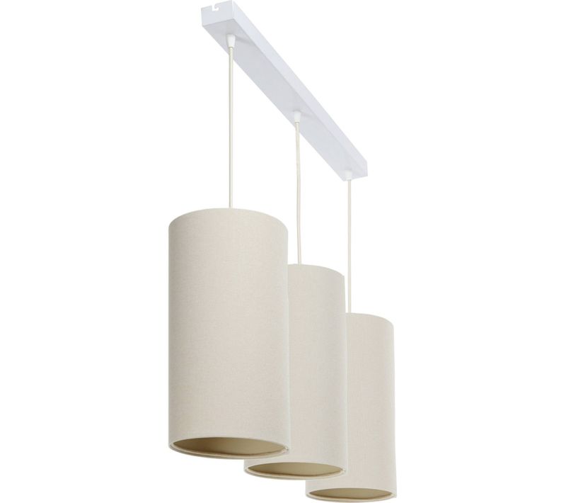 Suspension Boho élégant Tissu Crème Réglable Pour Salon Raffiné