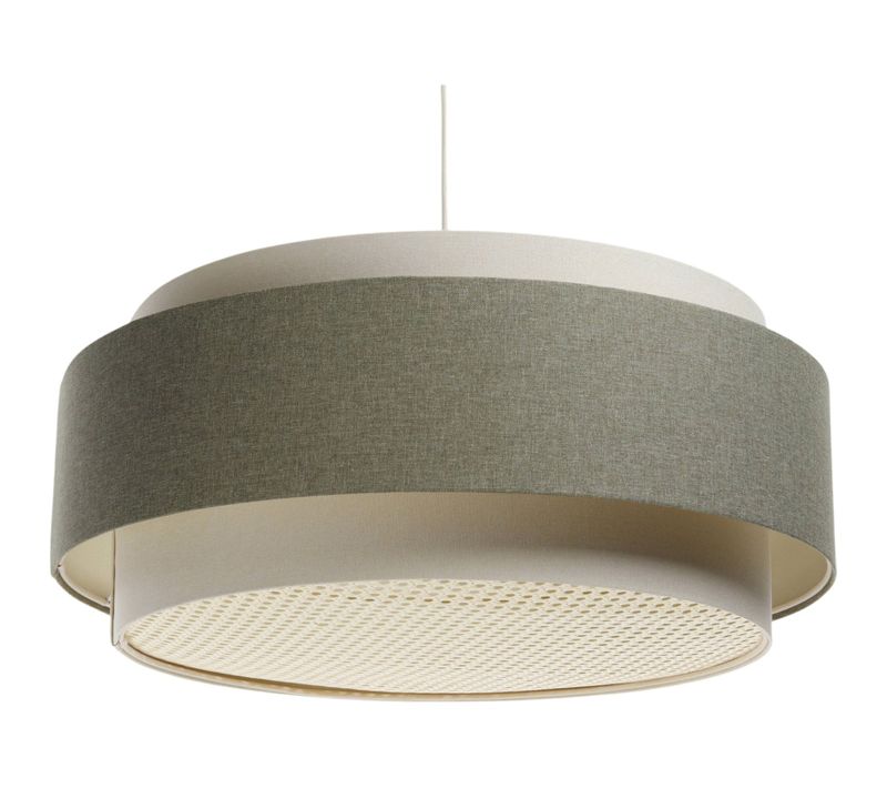 Suspension Boho élégant Tissu Structuré Et Diffuseur Rotin