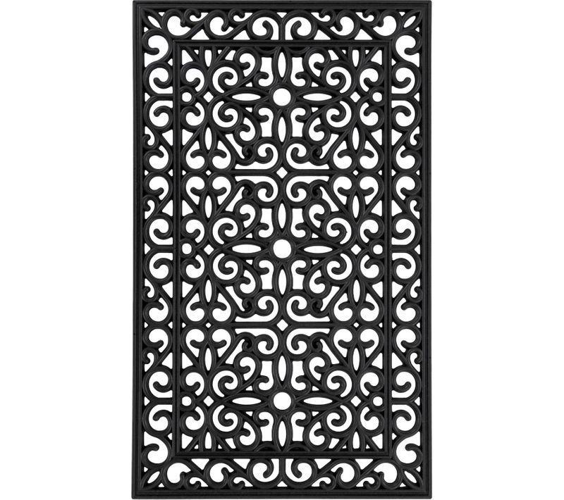 Tapis De Porte En Caoutchouc Noir Antidérapant Intérieur Extérieur