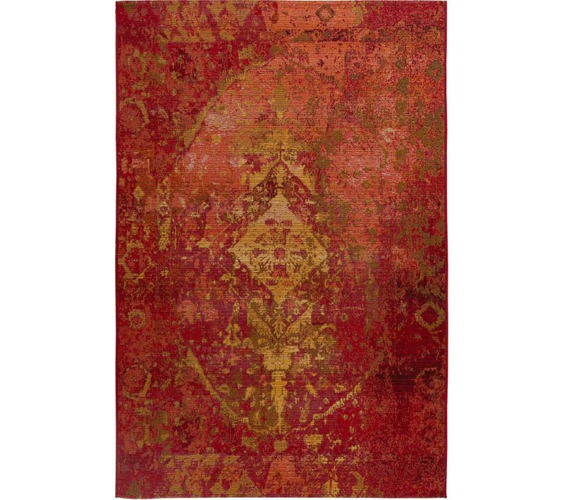 Tapis Vintage Rouge Jacquard Intérieur Extérieur Chauffant