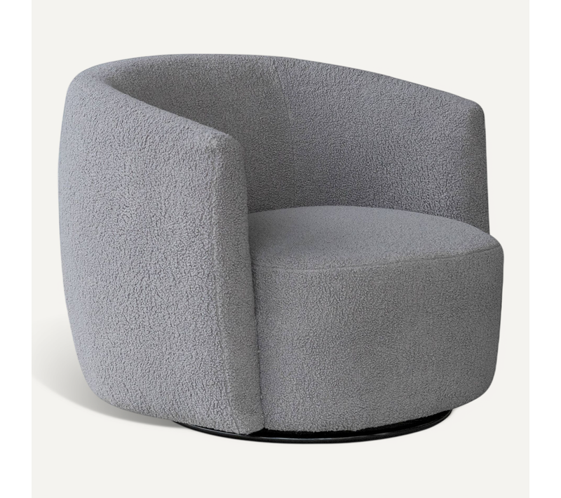 Fauteuil Pivotant Teddy Gris Style Scandi Bohème