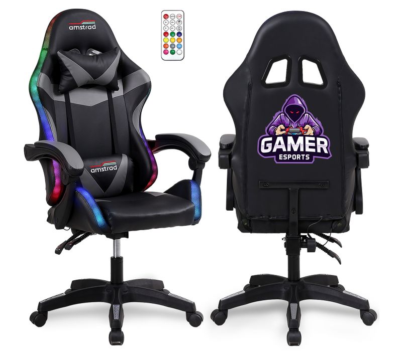 Fauteuil Gamer Ams-900-led-gamer - Serigraphie "gamer" - Eclairage LED 366 Effets - Télécommande