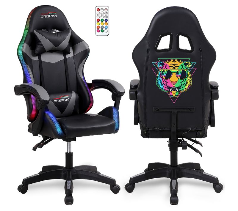 Fauteuil Gamer Ams-900-led-tiger - Serigraphie "tiger" - Eclairage LED 366 Effets - Télécommande