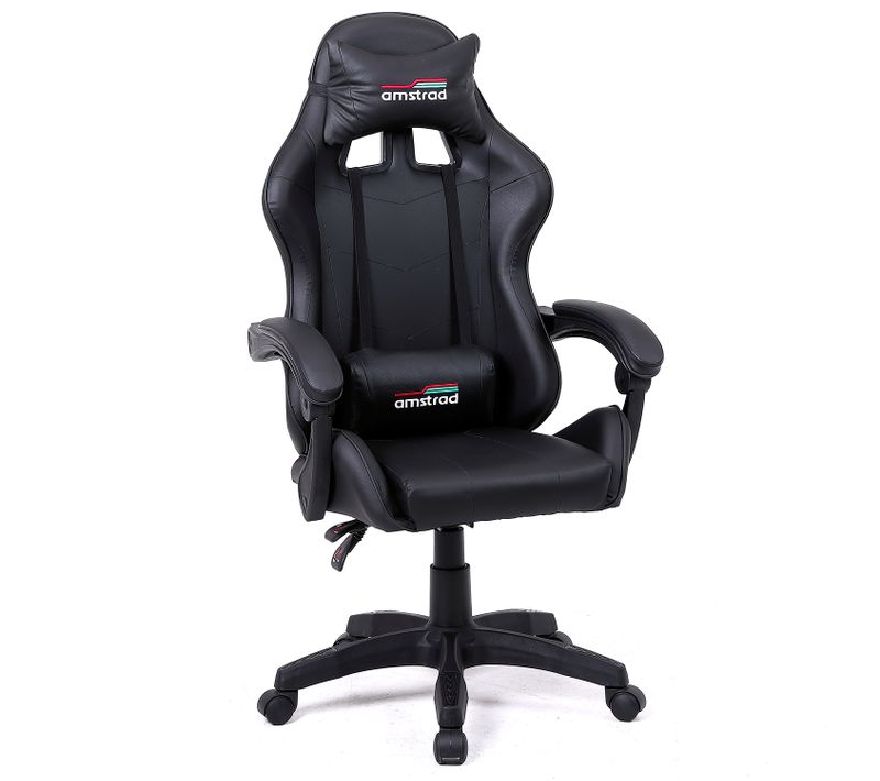 Fauteuil Gamer Ams-800-dark Coloris Noir - Coussin Lombaire et Appuie Tête