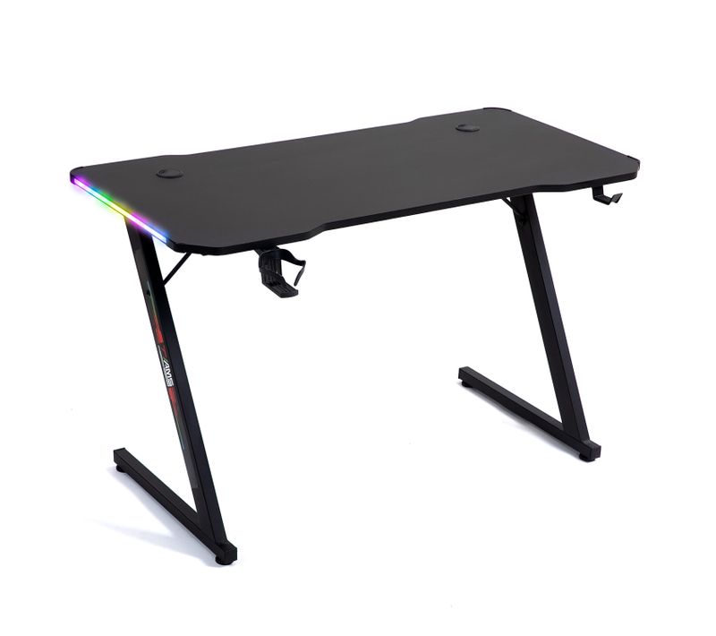 Bureau Gamer Gamerdesk 120z-led Retroéclairage Rgb - 1m20 - Style Carbone - Télécommande