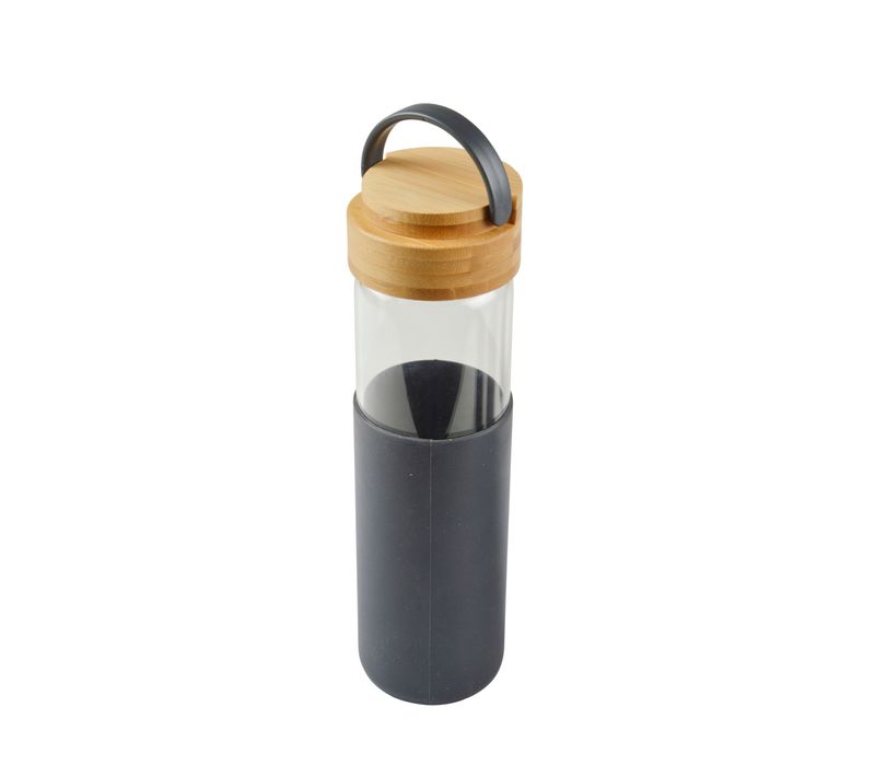 Gourde En Verre Et Bambou Anthracite